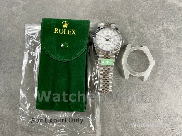 Replica Heren Rolex Datejust 41-M126334 0010, Staal & Witgoud, Witte Wijzerplaat, Jubileum Armband, Witte Wijzerplaat Heren