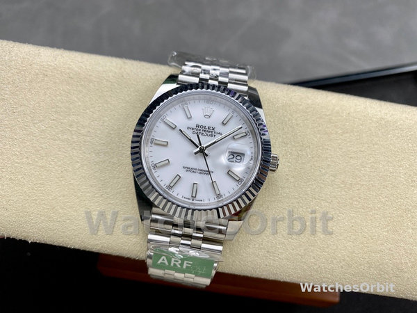 Replica Heren Rolex Datejust 41-M126334 0010, Staal & Witgoud, Witte Wijzerplaat, Jubileum Armband, Witte Wijzerplaat Heren