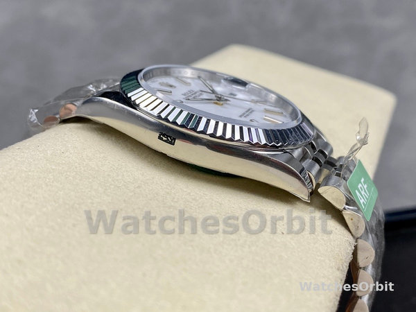 Replica Heren Rolex Datejust 41-M126334 0010, Staal & Witgoud, Witte Wijzerplaat, Jubileum Armband, Witte Wijzerplaat Heren