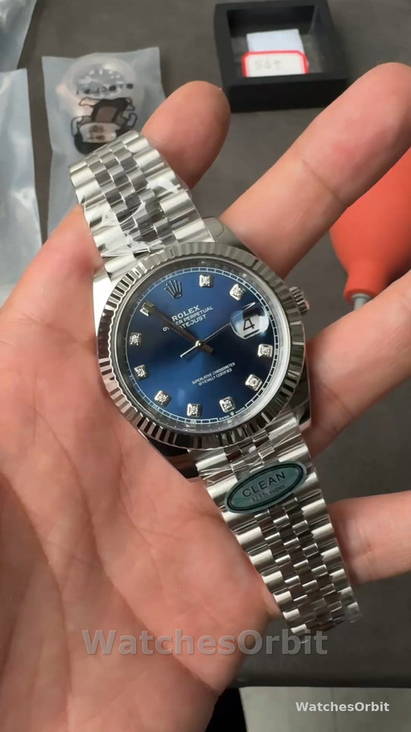 Men's Rolex Datejust 41-126334 0016, White Gold, Blue Dial Blue Dial