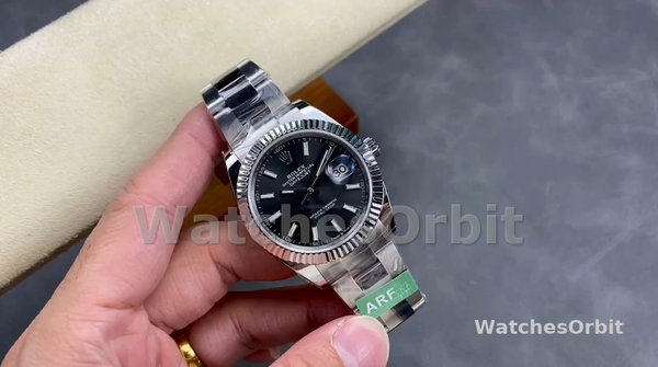 Replica Rolex Datejust 41-M126334, oro bianco, lunetta scanalata, quadrante ardesia, Oyster, quadrante grigio, uomo