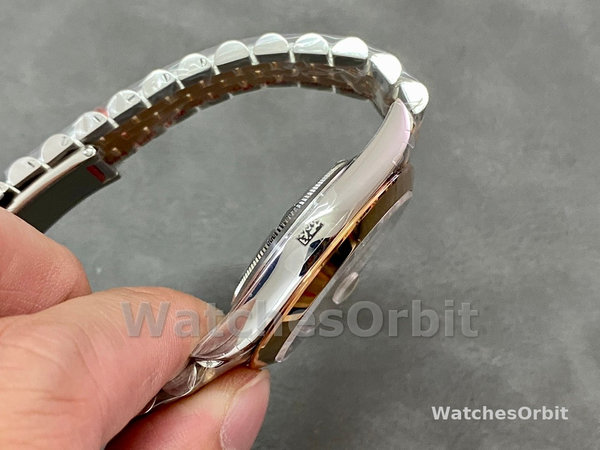 Replica Rolex Datejust 41mm Heren-126301 0010-Rose Gold-Sundust Index Dial Sundust