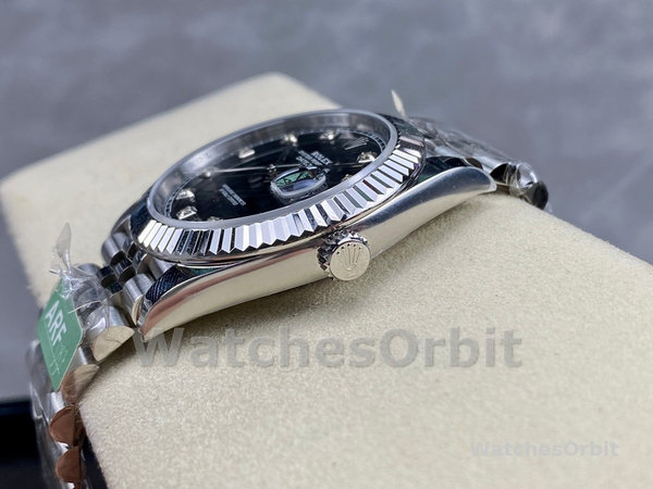 Replica Rolex Datejust 41-m126334, Rolesor, zwarte diamanten wijzerplaat, zwarte wijzerplaat voor heren