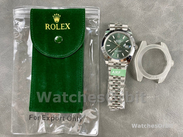 Replica Rolex Datejust 41-m126300 0020, Oystersteel, Jubilee, Quadrante verde menta da uomo Quadrante verde