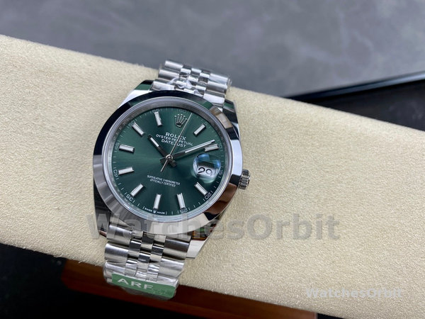 Replica Rolex Datejust 41-m126300 0020, Oystersteel, Jubilee, Quadrante verde menta da uomo Quadrante verde