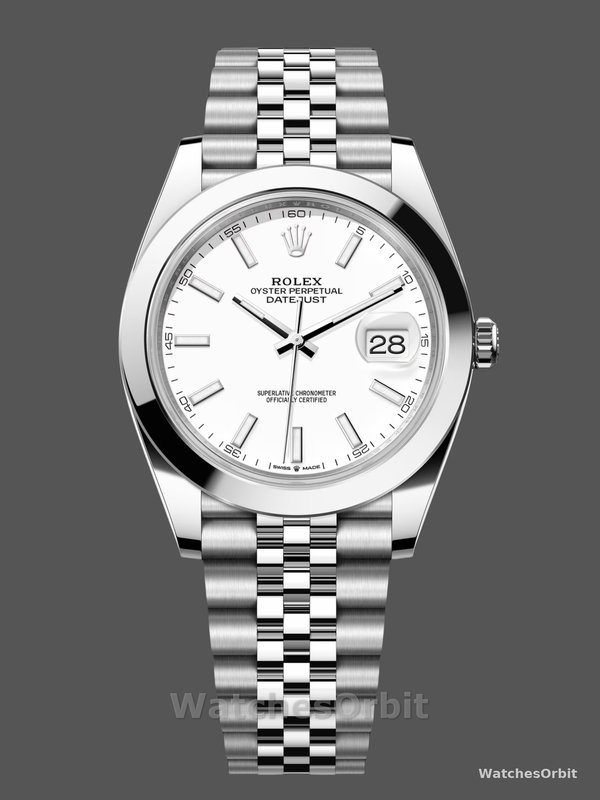 Rolex Datejust 41mm Stainless Steel 126300 0006 White Index Jubilee