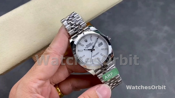 Replica Rolex Datejust 41-126300 0006 da uomo, acciaio inossidabile, indice bianco, quadrante bianco Jubilee