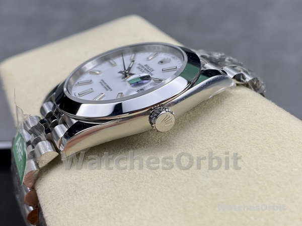 Replica Rolex Datejust 41-126300 0006 da uomo, acciaio inossidabile, indice bianco, quadrante bianco Jubilee