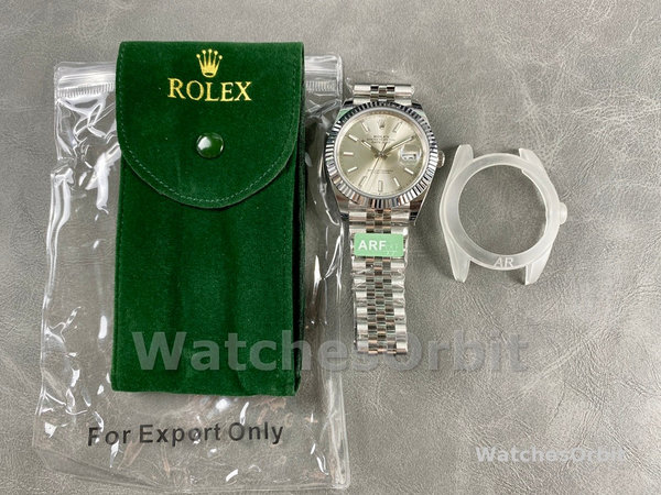 Replica Rolex Datejust 41-126334 0004, Roestvrij staal, Zilveren index wijzerplaat, Jubileum, Zilveren wijzerplaat voor heren