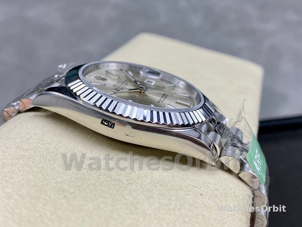 Replica Rolex Datejust 41-126334 0004, Roestvrij staal, Zilveren index wijzerplaat, Jubileum, Zilveren wijzerplaat voor heren