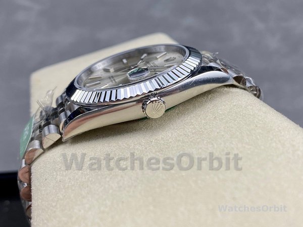 Replica Rolex Datejust 41-126334 0004, Roestvrij staal, Zilveren index wijzerplaat, Jubileum, Zilveren wijzerplaat voor heren