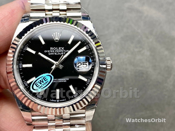 Replica Rolex Datejust 41-126333 0017, acciaio e oro giallo, quadrante bianco con diamanti, Oyster MOP, uomo