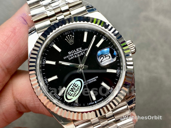 Replica Rolex Datejust 41-126333 0017, acciaio e oro giallo, quadrante bianco con diamanti, Oyster MOP, uomo