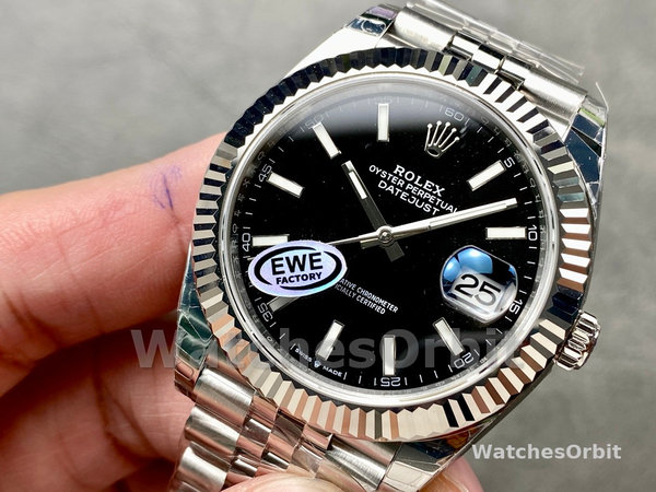 Replica Rolex Datejust 41-126333 0017, acciaio e oro giallo, quadrante bianco con diamanti, Oyster MOP, uomo