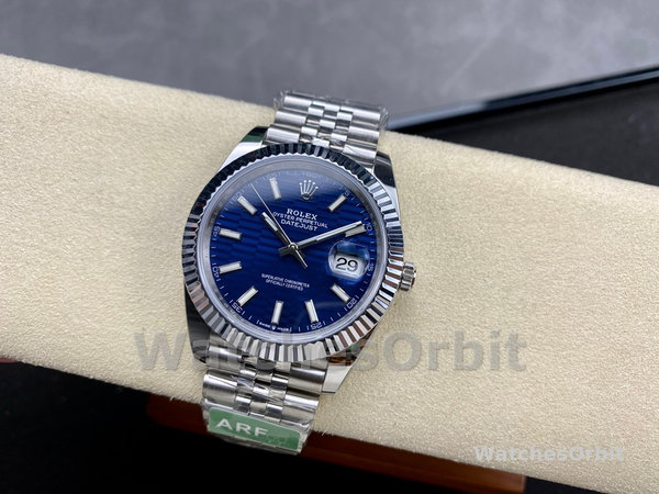 Replica Rolex Datejust 41-126334, roestvrij staal, blauwe index, jubileum, blauwe wijzerplaat voor heren