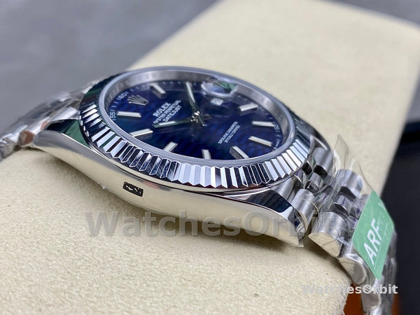 Replica Rolex Datejust 41-126334, roestvrij staal, blauwe index, jubileum, blauwe wijzerplaat voor heren