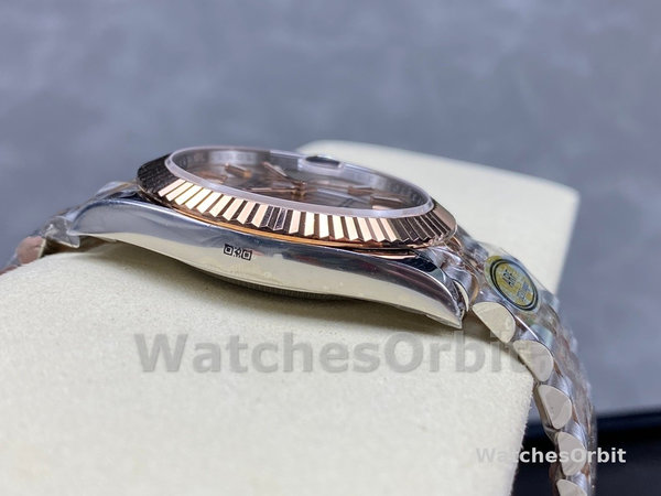 Replica Rolex Datejust 41-126331 0010, tweekleurig, roségoud, jubileumband, Sundust index wijzerplaat Sundust wijzerplaat