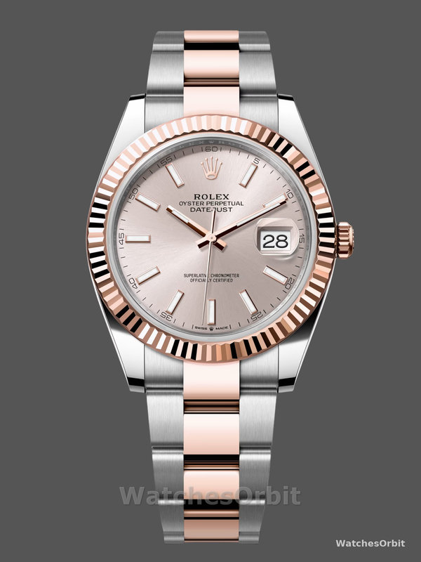 Rolex Datejust 41mm Two Tone Rose Gold Sundust Index Dial 126331 0009