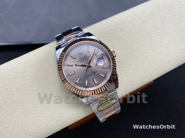 Replica Heren Rolex Datejust 41-126331 0009, tweekleurig, roségoud, Sundust index wijzerplaat Sundust wijzerplaat