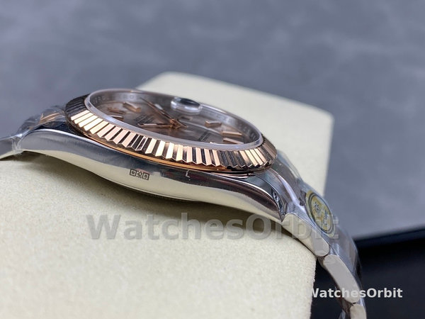 Replica Heren Rolex Datejust 41-126331 0009, tweekleurig, roségoud, Sundust index wijzerplaat Sundust wijzerplaat
