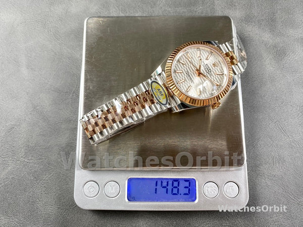 Replica Heren Rolex Datejust-m126331 0018, 41mm, Automatisch, Jubileum armband, Zilveren wijzerplaat met golfmotief