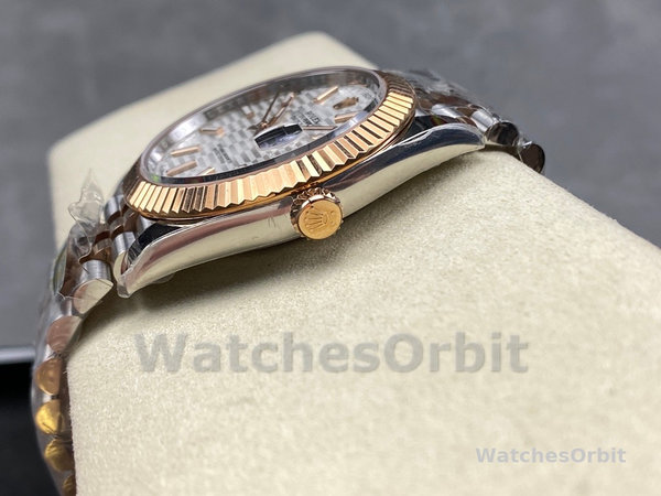 Replica Heren Rolex Datejust-m126331 0018, 41mm, Automatisch, Jubileum armband, Zilveren wijzerplaat met golfmotief