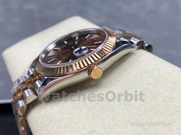 Replica Rolex Datejust-m126331 0002, automatico, oro rosa e acciaio, quadrante marrone, uomo