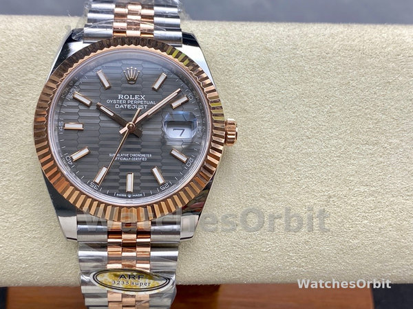Replica Rolex Datejust-m126331 0020, grijs wijzerplaat met geribbeld motief, grijze wijzerplaat voor heren