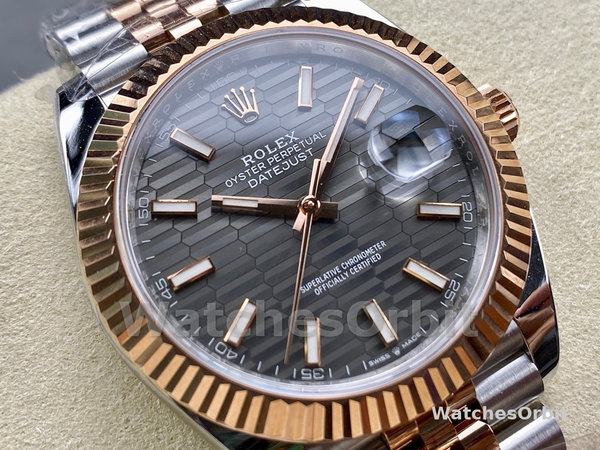 Replica Rolex Datejust-m126331 0020, grijs wijzerplaat met geribbeld motief, grijze wijzerplaat voor heren