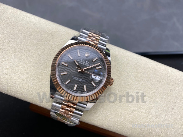 Replica Rolex Datejust-m126331 0020, grijs wijzerplaat met geribbeld motief, grijze wijzerplaat voor heren
