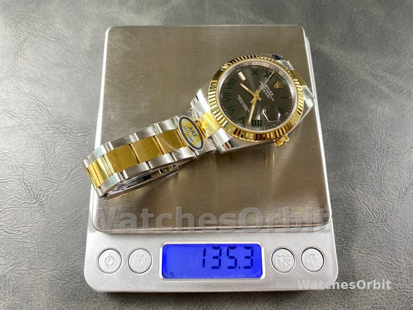 Replica Heren Rolex Datejust-m126333 0019, 41mm, Grijs two-tone, Grijze wijzerplaat voor heren