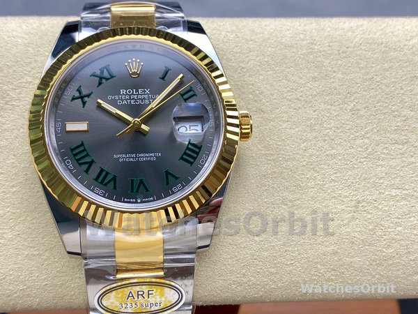 Replica Heren Rolex Datejust-m126333 0019, 41mm, Grijs two-tone, Grijze wijzerplaat voor heren