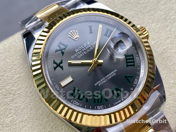 Replica Heren Rolex Datejust-m126333 0019, 41mm, Grijs two-tone, Grijze wijzerplaat voor heren