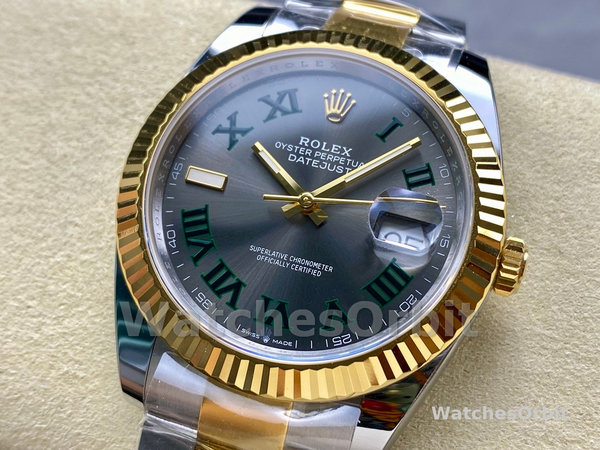 Replica Heren Rolex Datejust-m126333 0019, 41mm, Grijs two-tone, Grijze wijzerplaat voor heren