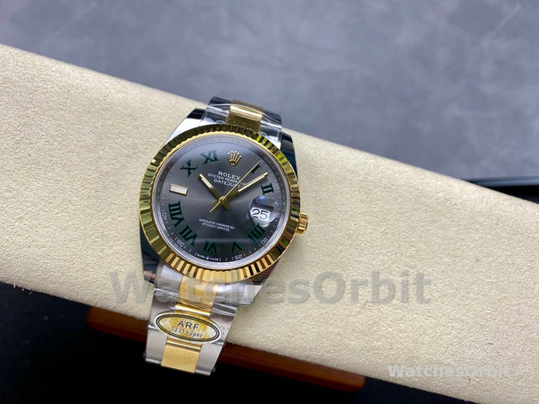Replica Heren Rolex Datejust-m126333 0019, 41mm, Grijs two-tone, Grijze wijzerplaat voor heren