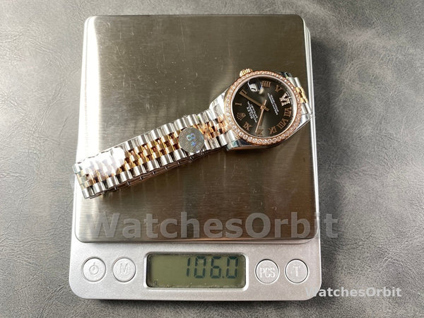 Womens Rolex Datejust Lady 31-278381RBR, Rose Gold & Steel, Slate Roman Diamond VI Dial, Diamond Bezel, Jubilee Bracelet, Women’s Slate Replica Watch Image
