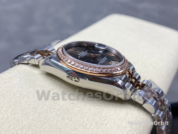Womens Rolex Datejust Lady 31-278381RBR, Rose Gold & Steel, Slate Roman Diamond VI Dial, Diamond Bezel, Jubilee Bracelet, Women’s Slate Replica Watch Image