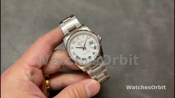 Women's Rolex Datejust 36mm Unisex-m126200 0008-White Roman Dial-Stainless Steel White Dial