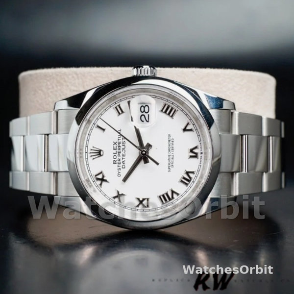 Rolex Datejust m126200 0008 White Roman Dial Stainless Steel 36MM Unisex Replica Watch