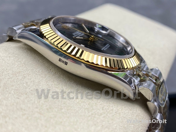 Replica Rolex Day Date 36-m128396TBR 0024 voor heren, 36mm, Helderblauwe Met Diamant bezette Wijzerplaat, Met Diamant bezette Ring, Blauw