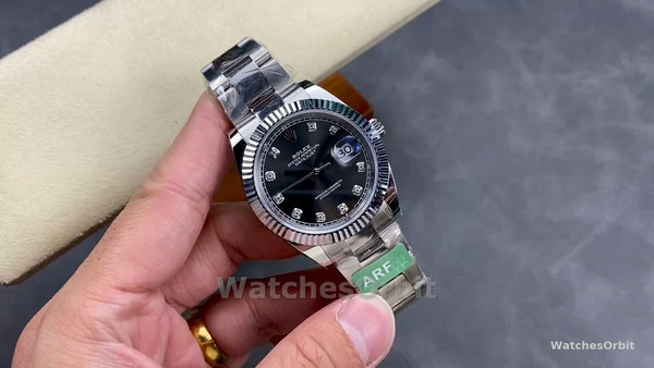 Replica Rolex Datejust 41 mm Uomo-m126334 0005-Ghiera scanalata-Giallo scuro rodiato Grigio Quadrante Grigio