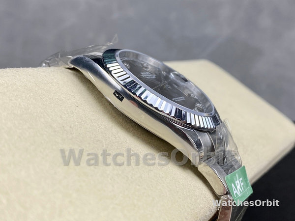 Replica Rolex Datejust 41 mm Uomo-m126334 0005-Ghiera scanalata-Giallo scuro rodiato Grigio Quadrante Grigio