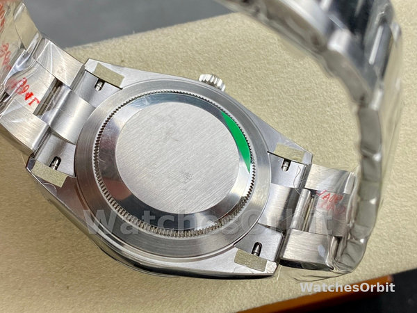 Replica Rolex Datejust 41 mm Uomo-m126334 0005-Ghiera scanalata-Giallo scuro rodiato Grigio Quadrante Grigio