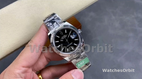 Men's Rolex Datejust 41mm Men's-m126334 0017-Fluted Bezel-Black Dial Black