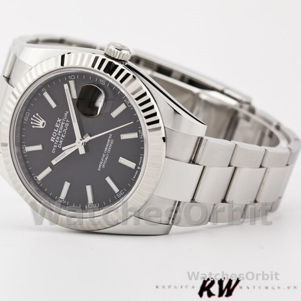 Rolex Datejust m126334 0017 Fluted Bezel Black Dial 41MM Mens Replica Watch