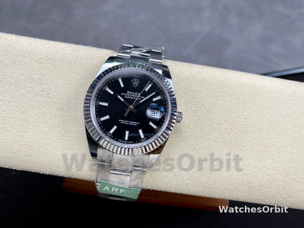 Rolex Datejust m126334 0017 Fluted Bezel Black Dial 41MM Mens Replica Watch