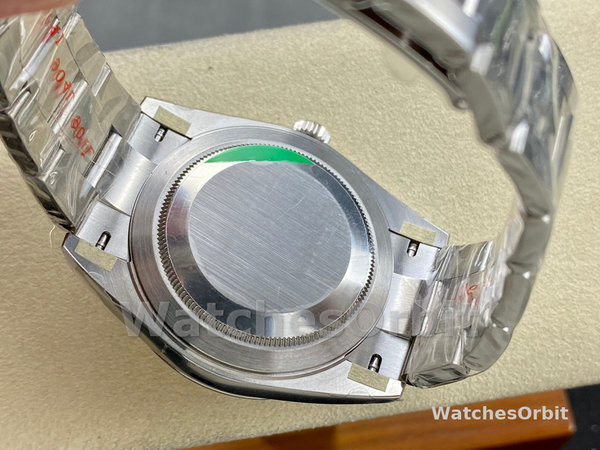 Replica Rolex Datejust 41 mm Uomo-m126334 0021-Lunetta scanalata-Giallo grigio Wimbledon Quadrante grigio Wimbledon
