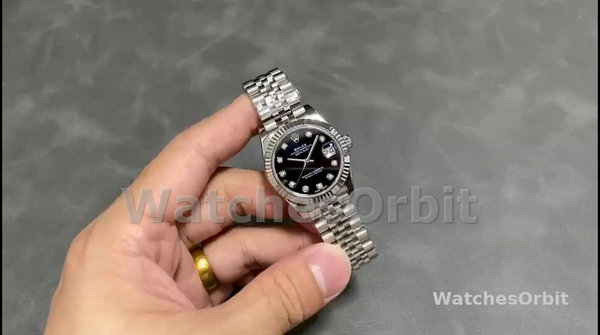 Rolex Datejust m178274 Black Diamond Dial Fluted Bezel 31MM Lady Replica Watch