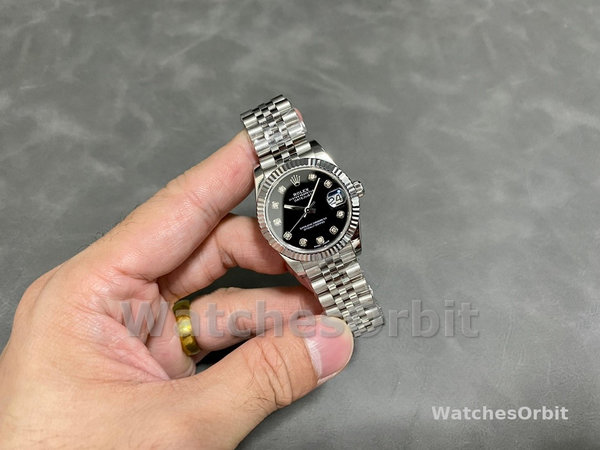 Rolex Datejust m178274 Black Diamond Dial Fluted Bezel 31MM Lady Replica Watch