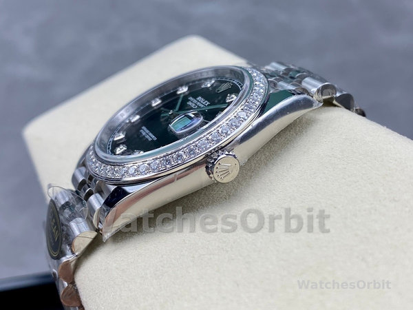 Mens Rolex Datejust Stainless Steel Black Diamond Dial Jubilee Bracelet - 126284RBR 0019 Black Dial Replica Watch Image